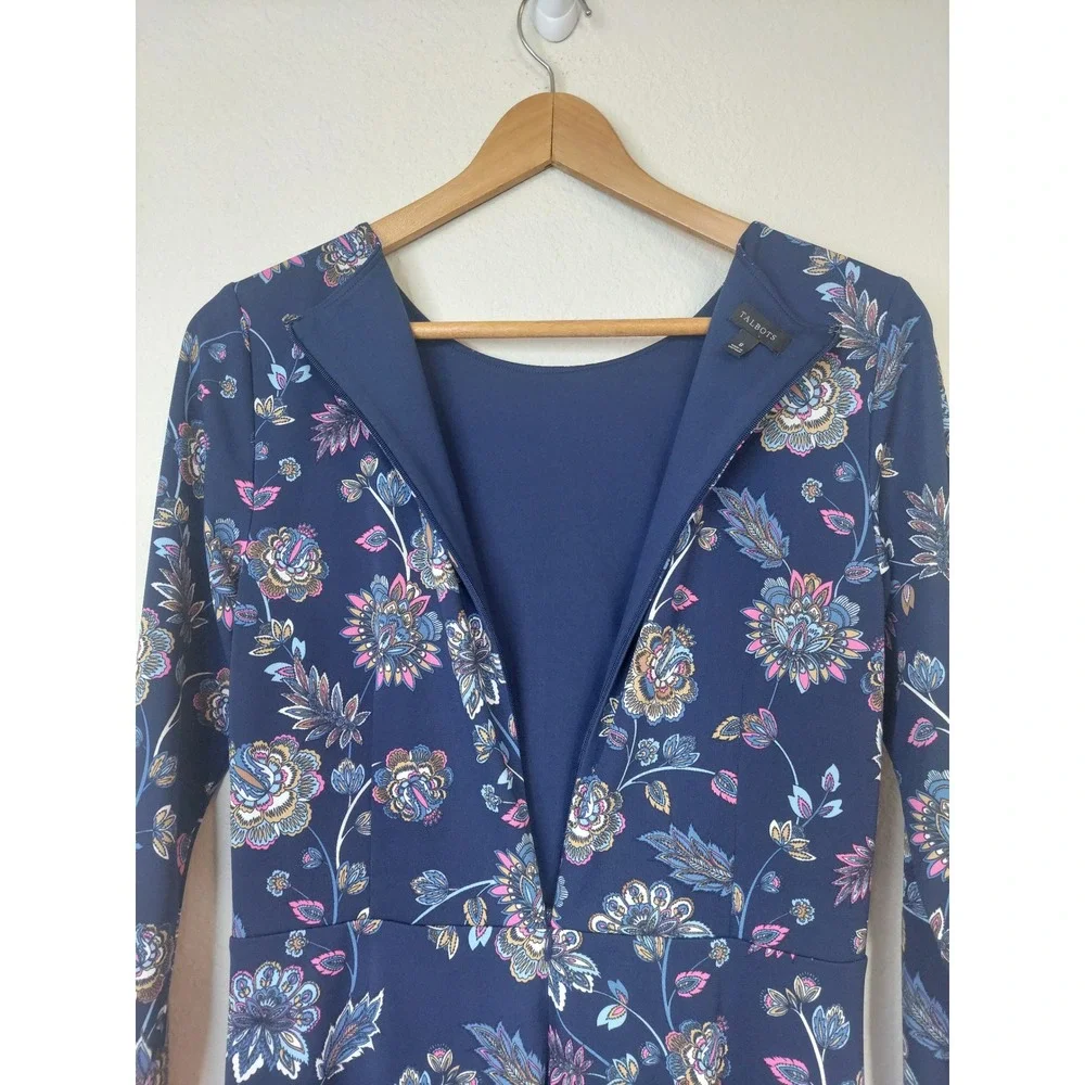 Talbots Twist‎ Jersey Midi Dress Dashing Foulard Size 8